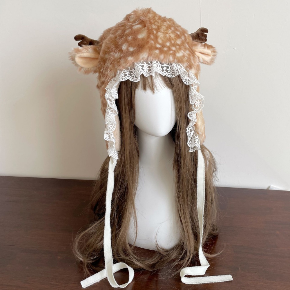 Santa Hat Plush - 일본식 털모자 크리스마스 양말 따뜻한 귀