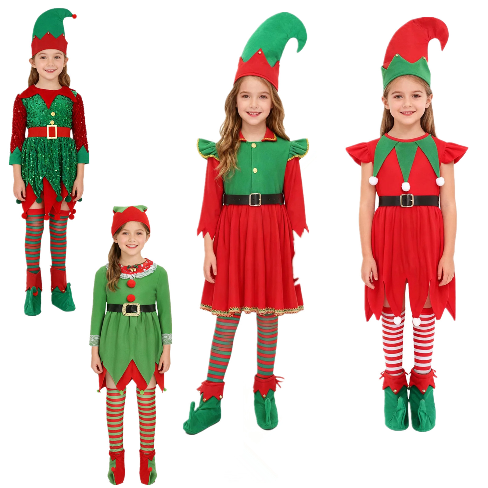 Elf Costume Christmas - 엘프 소녀 크리스마스 의상 산타클로스 도우미