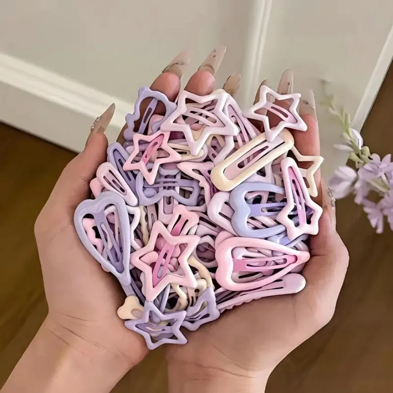 Ribbon Bow Gift - 연분홍색 하트 모양과 리본 모양 헤어핀
