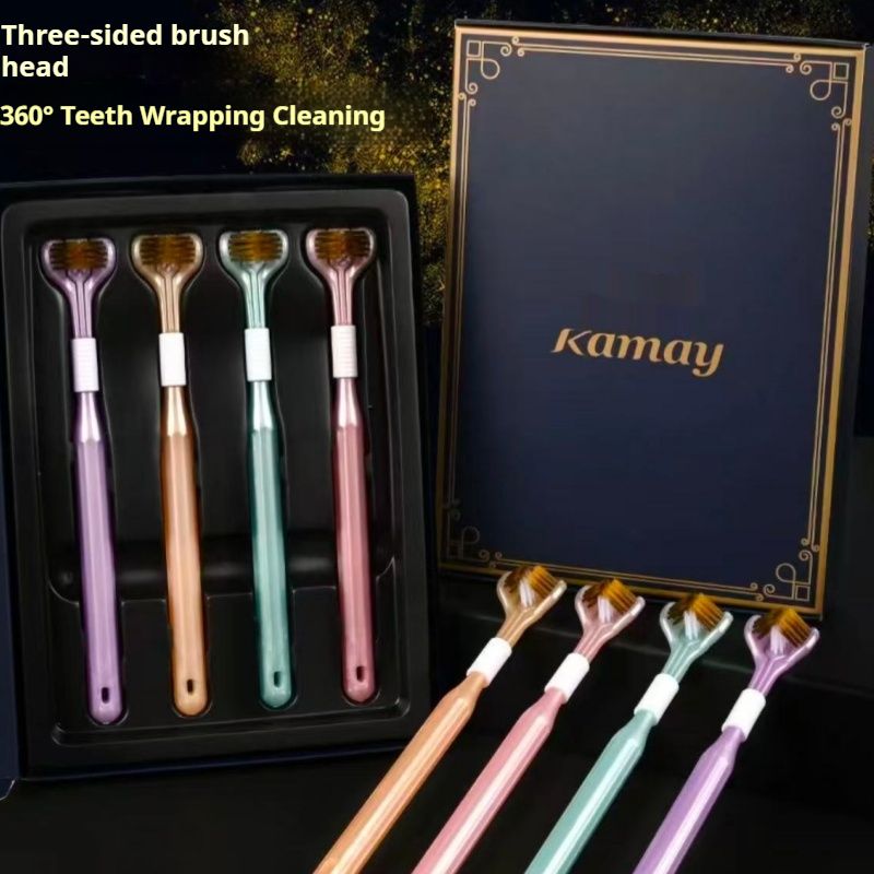Gift Box Wrap Set - 4개입 칫솔 세트(박스 포장), 3면으로 감싸진