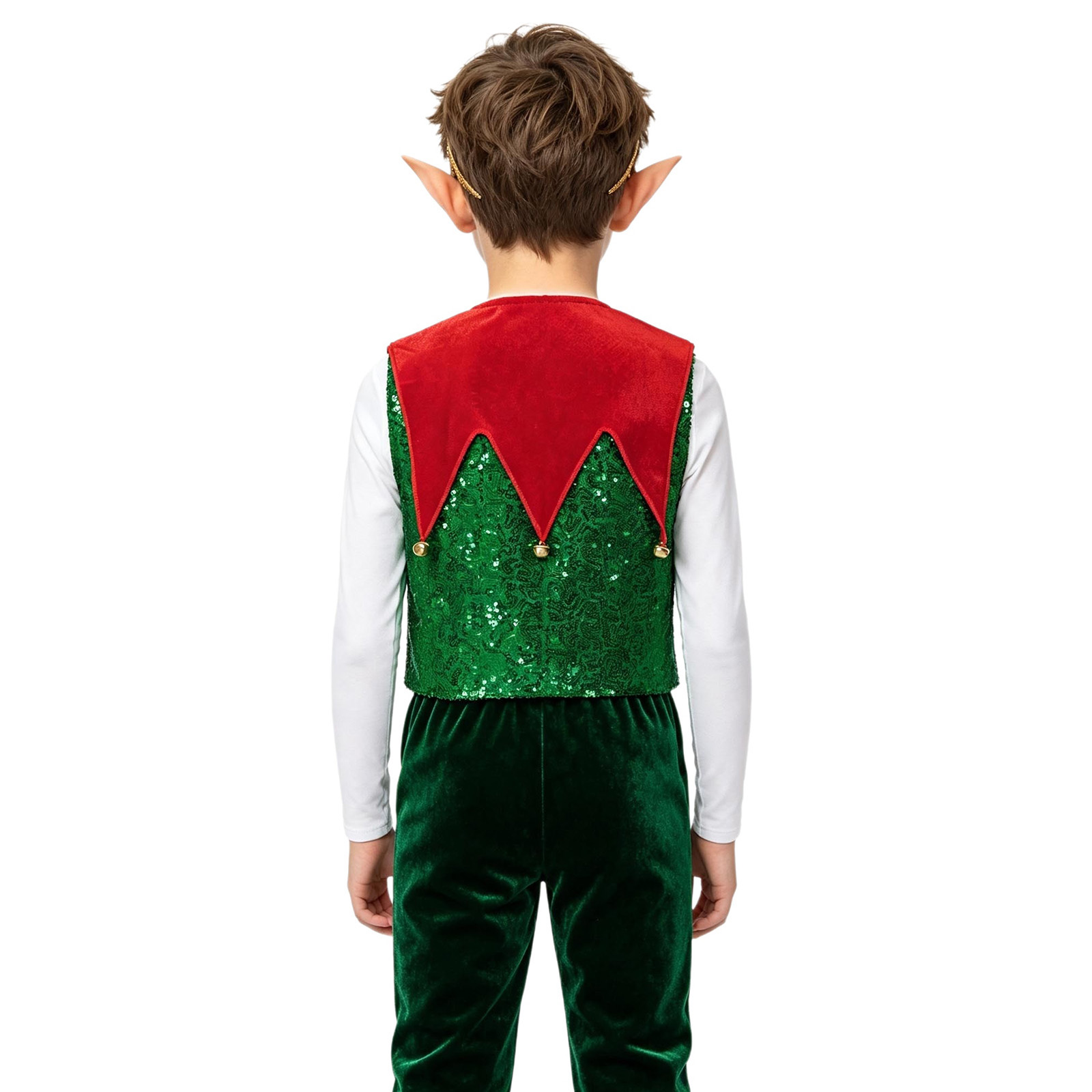 유니섹스 키즈 크리스마스 엘프 조끼, 불규칙 벨벳 패널 - Elf Costume Christmas 리뷰 및 가격