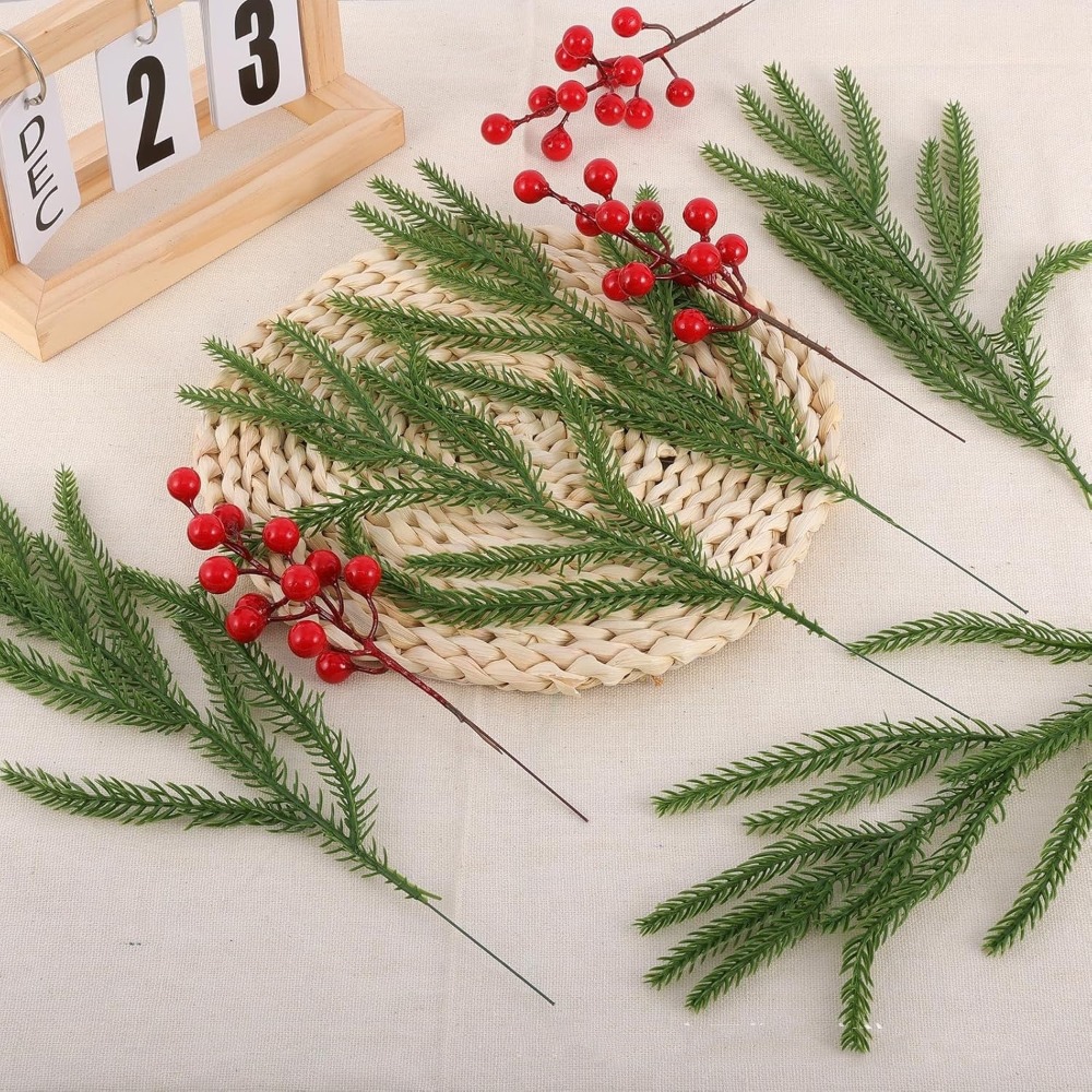 10개 크리스마스 인조 노퍽 파인 가지 플라스틱 녹색  - Christmas Wreath Fake 리뷰 및 가격