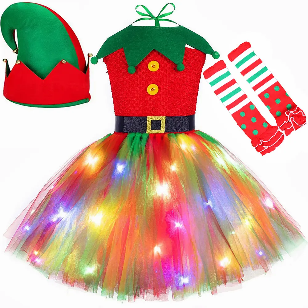 크리스마스 튜튜 드레스 레드 그린 튤 프린세스 드레스  - Elf Costume Christmas 리뷰 및 가격