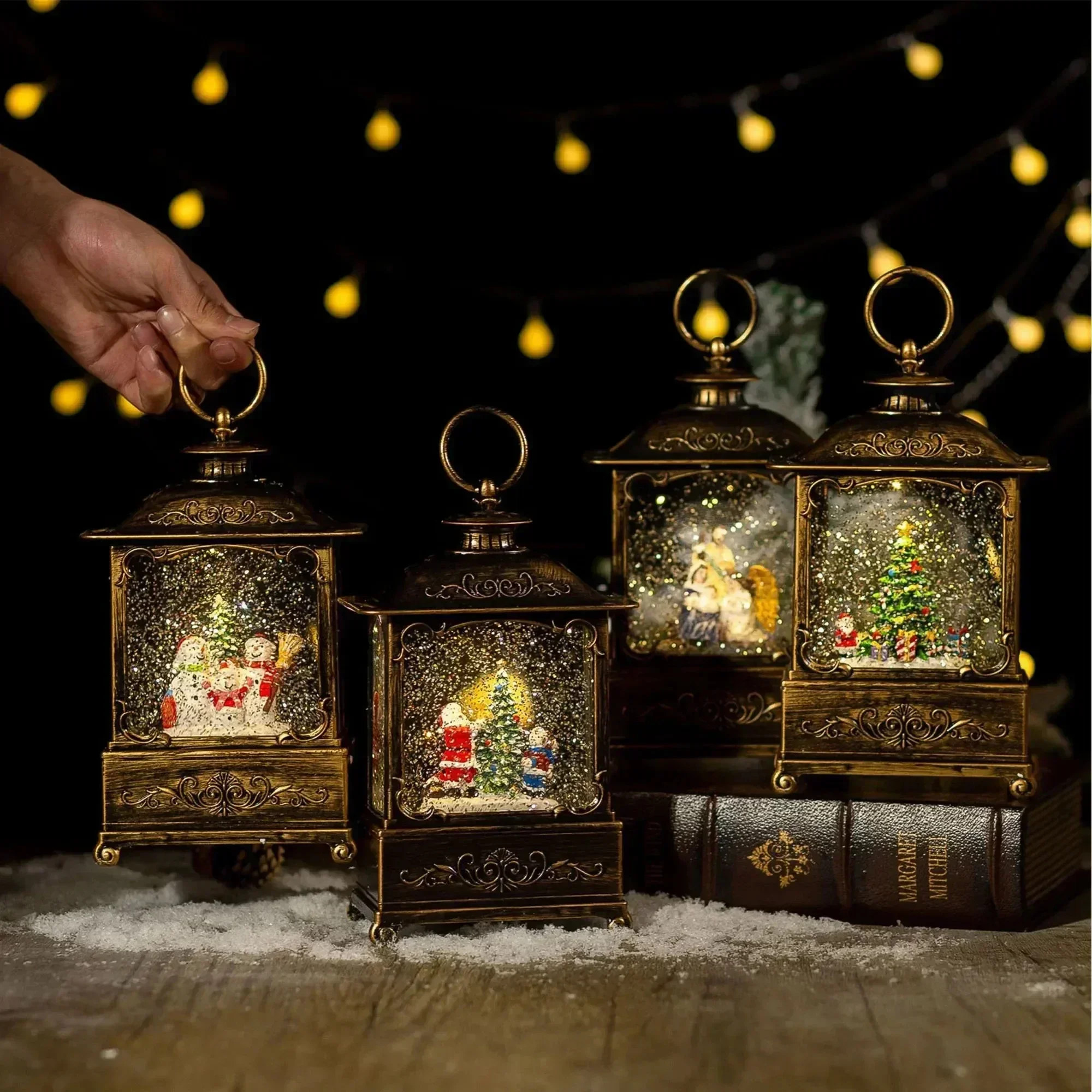 크리스마스 스노우 글로브 랜턴 뮤직 박스, 반짝이는 조 - Snow Globe Musical 리뷰 및 가격