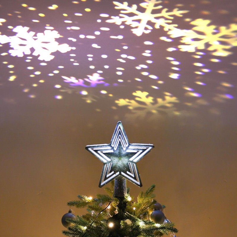 LED 프로젝션 트리 토퍼 스타 골든 펜타그램 눈송이  - Star Tree Topper 리뷰 및 가격
