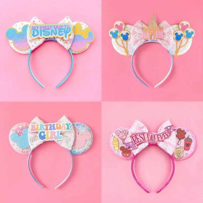 디즈니 생일 소녀 미키 마우스 귀 머리띠, 여성용 파티 - Ribbon Bow Gift 리뷰 및 가격