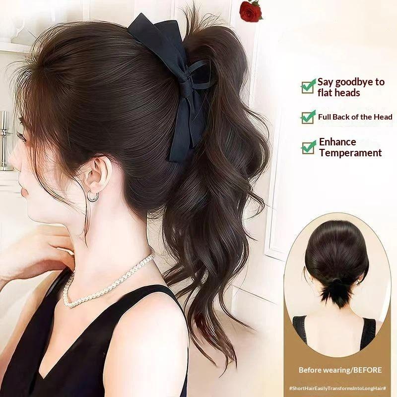 14인치 나비넥타이 클로 포니테일 가발 합성 풍성한 리 - Ribbon Bow Gift 리뷰 및 가격