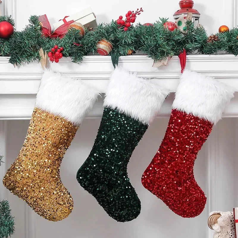 크리스마스 스타킹 승화 프린팅 반짝이 양말 대형 크리스 - Christmas Stocking Hanging 리뷰 및 가격