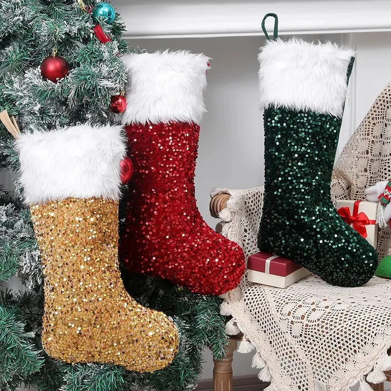 크리스마스 스타킹 승화 프린팅 반짝이 양말 대형 크리스 - Christmas Stocking Hanging 리뷰 및 가격