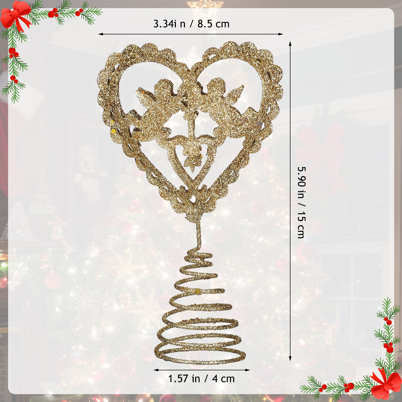 1Pcs 크리스마스 트리 스타 토퍼 황금 금속 오각형  - Star Tree Topper 리뷰 및 가격