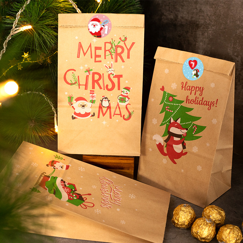 크리스마스 선물 가방 크래프트 종이 가방, 캔디 쿠키  - Advent Calendar Gift 리뷰 및 가격